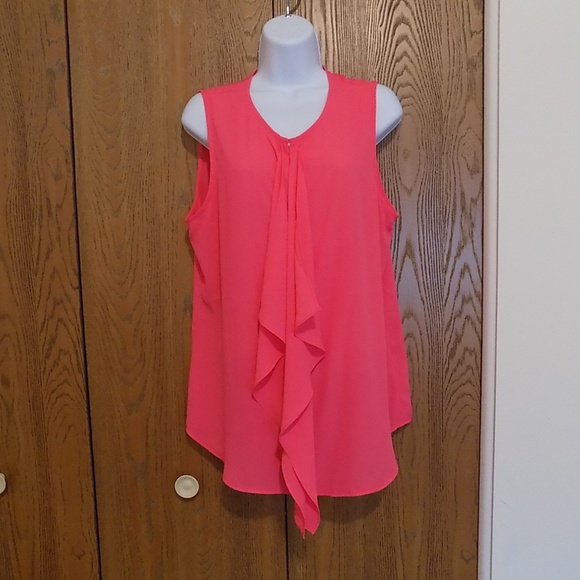 Van Heusen Tops - Final  days Van Heusen Hot Pink Flowy Top Sz L EUC